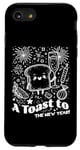 Coque pour iPhone SE (2020) / 7 / 8 Citation amusante « A Toast to the New Year » pour le réveillon du Nouvel An