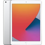 iPad 8 (2020) 128GB WiFi Sølv Nettbrett, 10,2", Grade A+ 95%