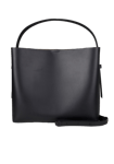 Leata Maxi Leather Bag - Black Silver