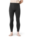 LAPASA Pantalon Thermique Homme Laine Mérinos 100% Naturelle Bas sous-Vêtement Sport Automne-Hiver M30 Gris Foncé (Chaud) M