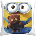 Mjuka och bekväma Minions kuddfodral 45cm X 45cm Fyrkantiga kuddfodral för soffa sovrum med osynlig dragkedja 18x18 tum Dubbelsidig Printi