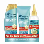 Head & Shoulders Anti-Dandruff DermaX Pro Shampoo and Conditioner Set with Hair Growth Serum. For Dry Scalp and Thinning Hair to Revitalise Scalp and Strengthen Hair to Prevent Hair Loss from Breakage