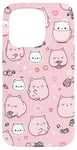 iPhone 15 Pro Adorable Cat Patterns Pink Design Cute kittens Patterns Case