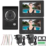 (UK)7in TFT LCD Wired Intercom Doorbell Kit IR Night Video Door Phone