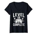 Womens LEVEL 09 COMPLETE 9 Year Anniversary V-Neck T-Shirt