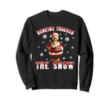 Retro Funny Goose Christmas Honking through the snow ltsp Sweatshirt