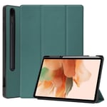 Samsung Galaxy Tab S7 FE Tri-fold Flip Deksel med Tri-Fold - Grønn