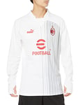 AC Milan 769275 Prematch sweat Soccer T-shirt Men's White-Tango Red L