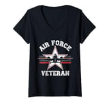 Womens Patriotic Air Force Veteran Graphic Tees Men V-Neck T-Shirt