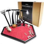 Aeepics Cercueil ZG-A Décoration de Jardin Zen pour Bureau, Cadeaux Gothiques pour Femme, Plateau de Bureau pour Halloween, kit Comprenant Citrouille, Squelette, Chien, Arbre RIP, Pierre tombale et