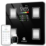 arboleaf pèse-personne numérique, balance de graisse corporelle, balance avec graisse corporelle et masse musculaire avec grand écran LED, balance précision Bluetooth jusqu'à 180kg/400lbs