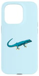 Coque pour iPhone 15 Pro Dessin - Gecko bleu électrique