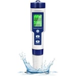 Testeur PH Electronique, Testeur Eau Piscine 5 en 1 avec Rétro-éclairage,pour Eau Potable, Aquarium, Spas