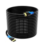 Rommisie Câble HDMI 4K/60HZ 25m (HDMI 2.0, 18 Gbit/s) Connecteurs Plaqués or Ultra Haut Débit, Retour Audio Ethernet, Compatible avec Blu - Ray, Playstation, Ordinateur Portable, PS34/5, PC, HDTV