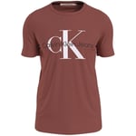 T-shirt Calvin Klein Jeans  T Shirt Homme  Ref 56968 XLN Terracotta