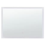 Miroir Mural Sans Cadre avec Éclairage led sur le pourtour Rectangulaire 80 x 60 cm pour Salle de Bain Beliani