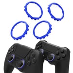 eXtremeRate Redesigned Octagonal Gated Sticks Accent Rings Luna Shell for PS5 Controller, Replacement Accessory Ghost Shell for PS4 Controller - Not for Standard Faceplate - Blue