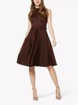 Closet London Pleated Skirt Mini Dress, Chocolate