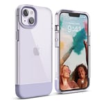 elago Coque Glide Compatible avec iPhone 14 Plus Étui (6.7”), Design Simple et Unique, Housse Protection en TPU, Antichoc, Pièces Mixtes, Protection Améliorée de l'Appareil Photo (Transparent/Mauve)