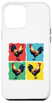 iPhone 12 Pro Max Colorful Funny Chicken Art, Crazy Chicken Rooster Family Case