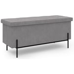 Banc coffre L100 cm NOAH  gris/noir Taille unique