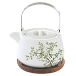 Easy Life 1089NTRA Coffret Théière avec Socle, Porcelaine, Blanc, 75 cm, 15 x 11.5 x 9.5 cm