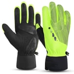 Gants d'hiver chauds pour homme - Gants d'hiver imperméables et coupe-vent - Gants chauds pour snowboard, ski, vélo, camping L jaune clair