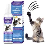 WEALLIN Cat Repellent Spray, 200ml Cat Deterrent Spray Indoor, Anti-Scratch Cat Spray for Scratching, Natural Cat Deterrent Spray for Cats Kittens Training Aid, Protects Furniture for Outdoor Garden