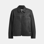 Coach Mens Leather Jacket - Black - Size Small