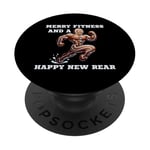 Merry Fitness Happy New Rear Workout Christmas Cookie PopSockets Adhesive PopGrip