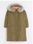 River Island Girls Hooded Parka Coat - Khaki