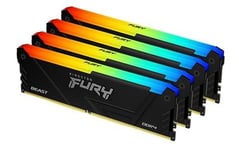 Kingston FURY Beast RGB - DDR4 - kit - 64 Go: 4 x 16 Go - DIMM 288 broches - 3200 MHz / PC4-25600 - CL16 - 1.35 V - mémoire sans tampon - non ECC - noir