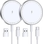 2x Magnetic MagSafe Wireless Charger for Phone 14 13 12 11 Airpods 2 & 3 (CW120)