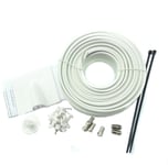 15m White Twin Shotgun Satellite Coax Cable TV extension kit For Sky HD Freesat