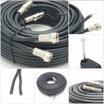 30m Black TWIN Coaxial Satellite Extension Cable suitable for Sky Q, HD Freesat