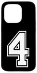 iPhone 15 Pro Number Four #4 Sports Team Uniform Birthday Anniversary Case