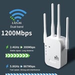 1200 Mbps WiFi-toistin Langaton WIFI Extende WiFi Booster 2.4G/5G kaksikaistainen verkkovahvistin pitkän kantaman signaalin WiFi-reititin