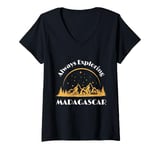 Womens Madagascar Alpaca My Bags Christmas Madagascar V-Neck T-Shirt