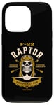 Coque pour iPhone 13 Pro F 22 Raptor avion avion crâne style vintage