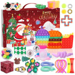 Autre décoration pour Noël,Coffret à jouets mystère compte à rebours de Noël pour enfants, jeu de poussée 3D, jouet anti-stress, calendrier de