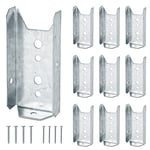 Fence Bracket Repair Kit, 10 Pack Metal 2x4 Brackets Hanger for Wood Rail, Includes Galvanized Screws