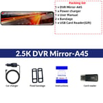 E-ACE 2K Streaming Rétroviseur Dash Cam GPS WIFI 12 Pouces IPS Écran Tactile Touristes Lentille Avant Et Arrière Simultané Statique - Type [DVR Mirror-A45]-32G