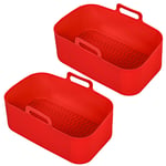 Basket for MASTERPRO Rocket Duo 900 Dual Air Fryer Drawer Liner Pot Red x 2