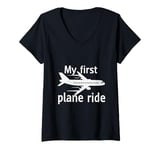 Womens My First Plane Ride V-Neck T-Shirt