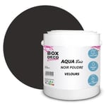 BOX DECO COULEURS Peinture meuble bois acrylique aspect velours-satin Aqua Bois - 2,5L, Noir Poudré