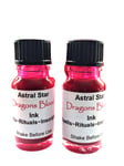 DRAGONS BLOOD INK - For Inscribing Spells Ritual Candle Magick  2 x 10ml Bottles