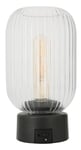 NORTHLIGHT Batteridriven portabel bordslampa glas, laddbar