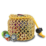 YOUSHARES Drawstring D&D Game Dice Bag - Stainless Steel Chainmail Dice Bag for Dungeons and Dragons Dice Set (Hold 42 DND Dice, Gold)