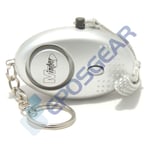 Silver 140db Minder Personal Panic Rape Attack Safety Keyring Alarm Torch