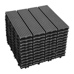 Clanmacy Lot de 22 Dalle de terrasse en composite bois-plastique. 2 m². 30x30 cm anthracite DALLAGE